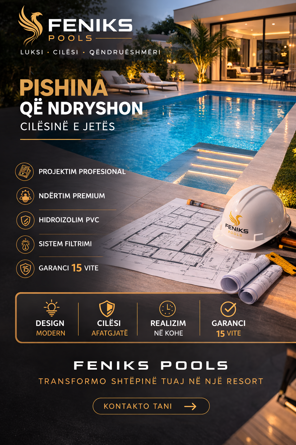 Feniks Pools – Pishina Moderne që Transformon Shtëpinë në një Resort Privat